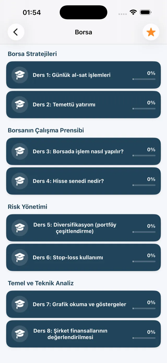LearnInvest ders ekranı